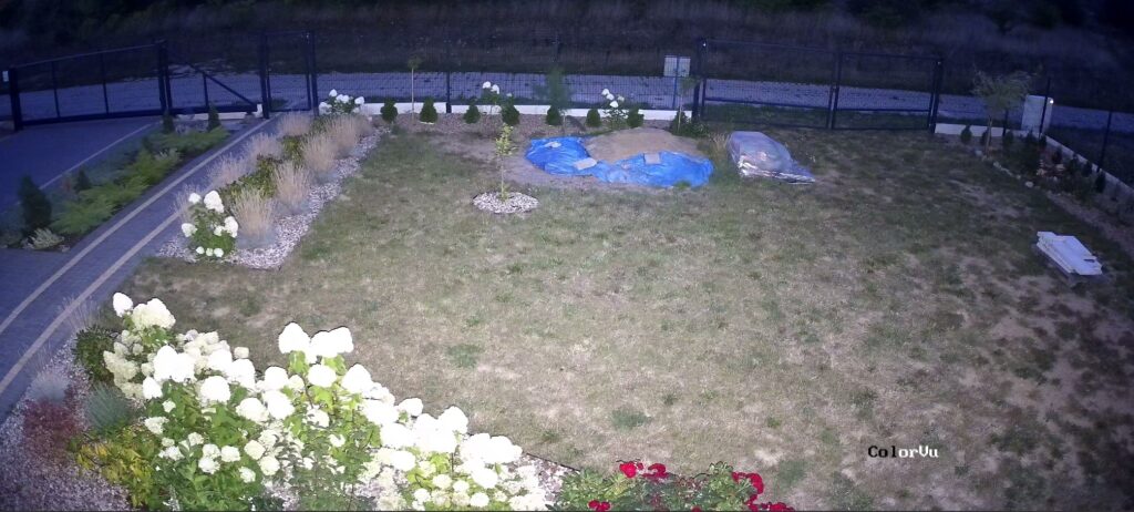 Kolorowy obraz w nocy Kamera ColorVu widok w nocy